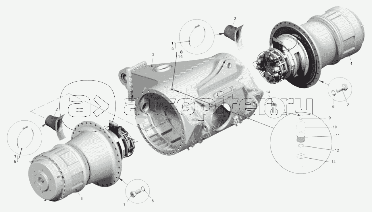 Мост задний (75307-2400010-01, 75312-2400010, 75309-2400010);Mounting of equipment (75307-2400010-01, 75312-2400010, 75309-2400010)
