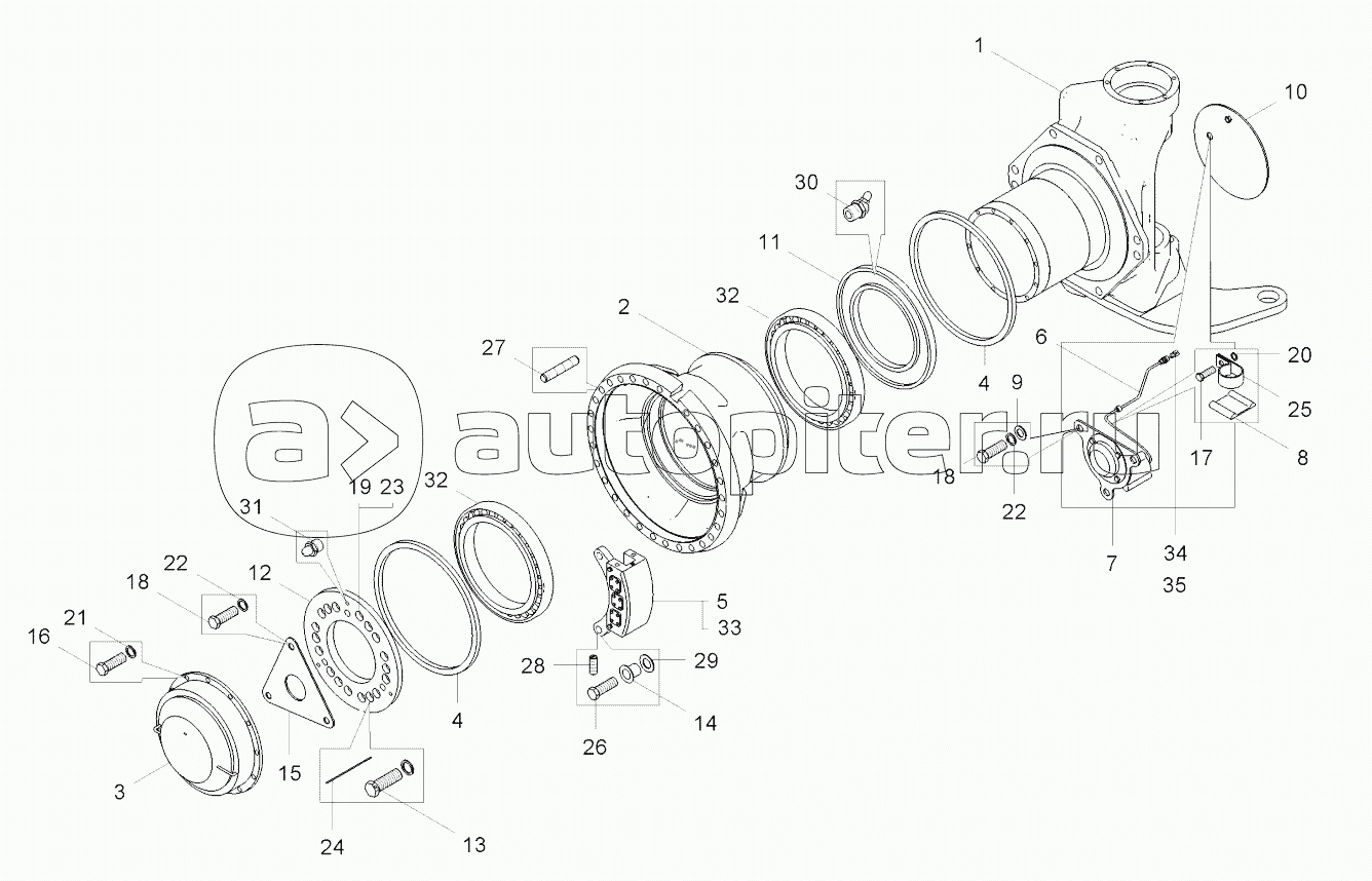 Кулак поворотный правый (75306-3001009-10);Cam, swivel, RH (75306-3001009-10)