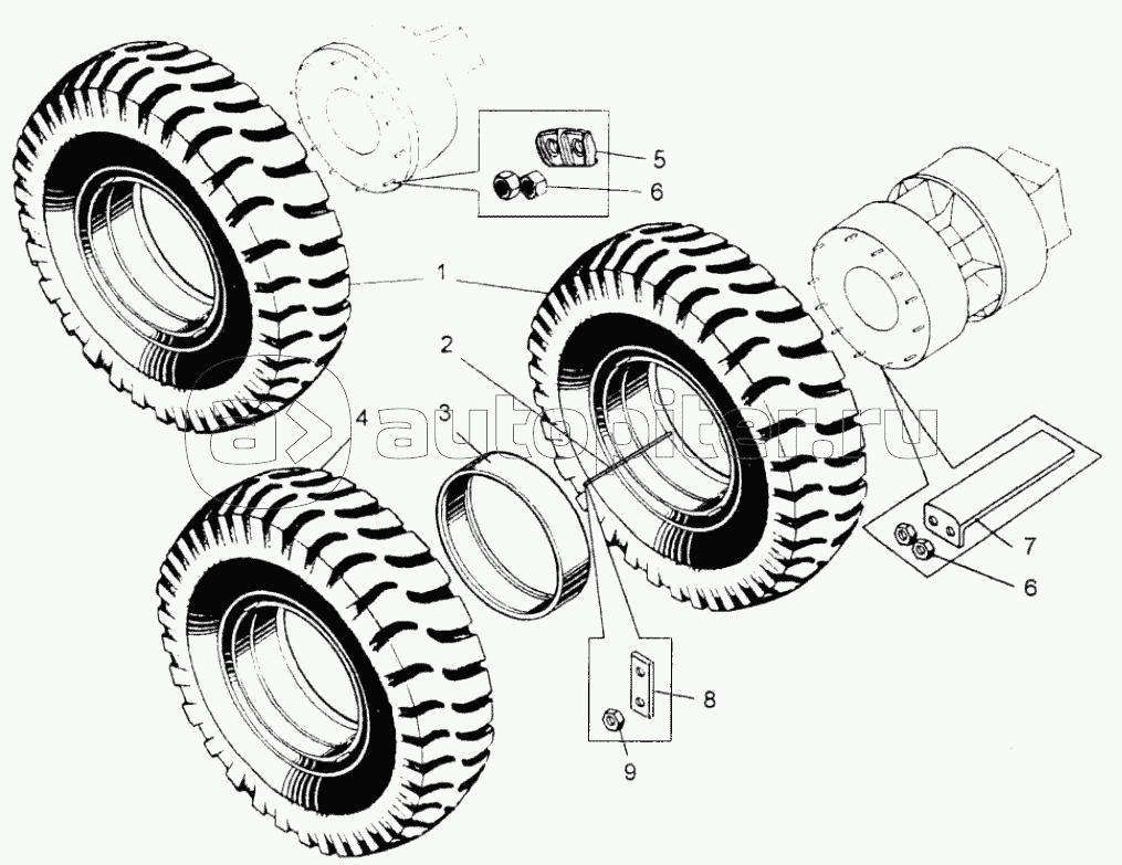 Колеса и детали их крепления;Wheels and parts of their fastening