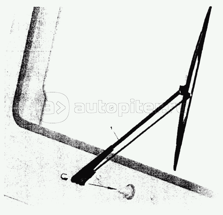Установка щетки и рычага стеклоочистителя;Mounting of windshield wiper brush and arm