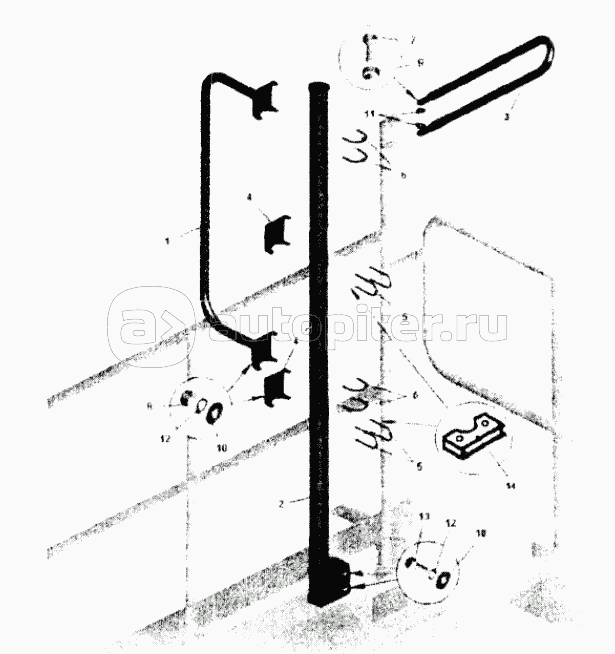 Установка кронштейнов зеркал;Mounting of mirrors brackets