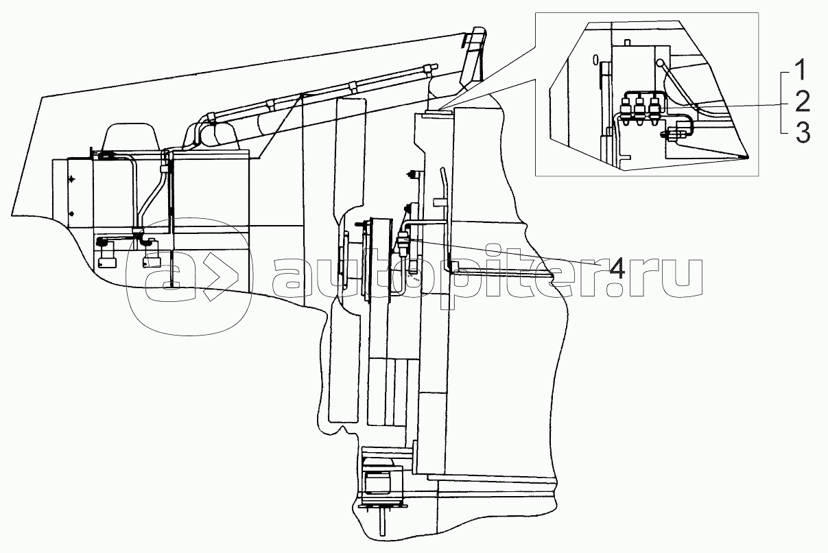 Монтаж системы управления вентилятором двигателя по шасси;Mounting of the engine fans control over the chassis