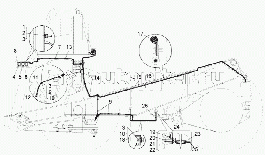 Установка системы контроля загрузки по шасси (75581-8070002);Mounting of the load system over chassis