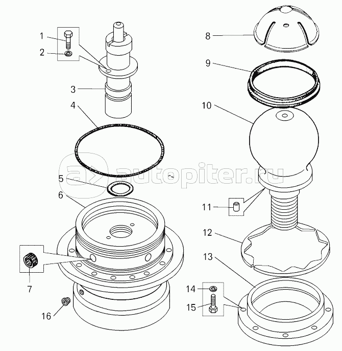 Крышка переднего цилиндра подвески нижняя;Lower cover of front suspension cylinder
