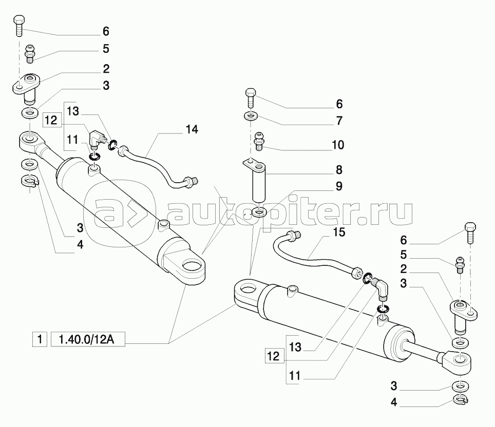 4WD FRONT AXLE - HYDRAULIC STEERING CYLINDER