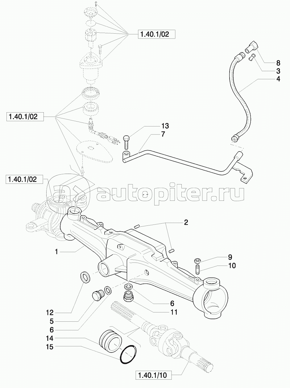4WD FRONT AXLE WITH SUSPENSIONS, BRAKE, TERRALOCK - BOX