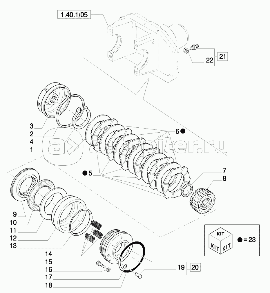 4WD FRONT AXLE WITH SUSPENSIONS, BRAKE, TERRALOCK - HYDRAULIC DIFFERENTIAL LOCK
