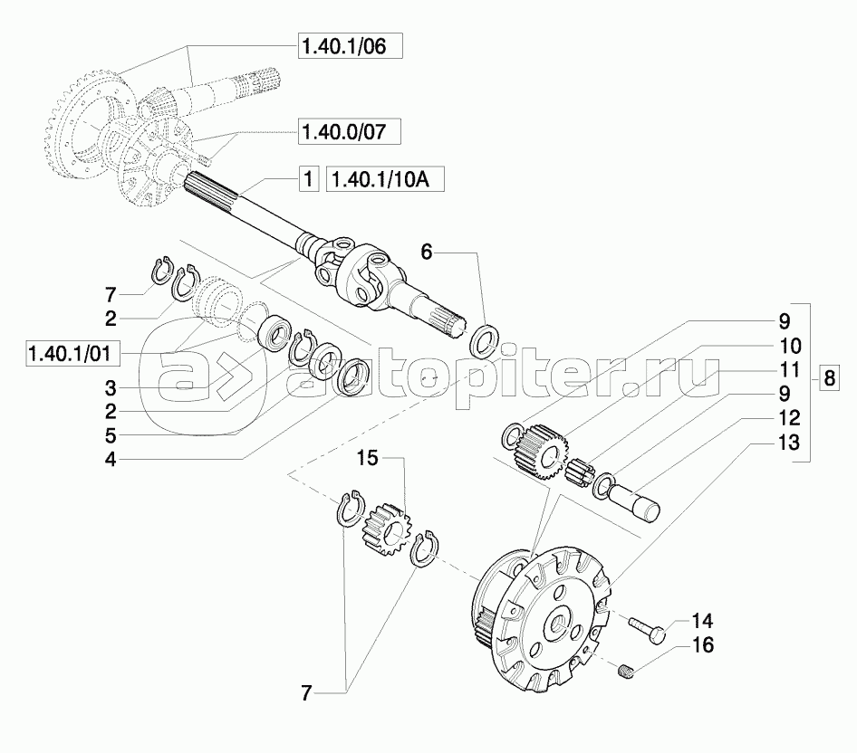 4WD FRONT AXLE WITH SUSPENSIONS,BRAKE,"TERRALOCK" - GEARS AND DIFFERENTIAL AXLE