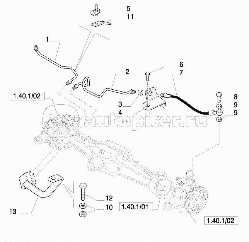 4WD FRONT AXLE WITH SUSPENSIONS, BRAKE, TERRALOCK - BRAKES