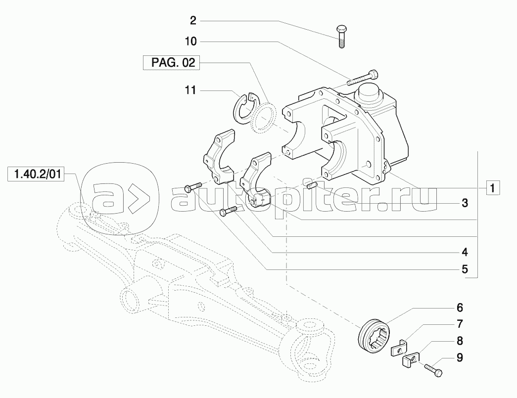 4WD FRONT AXLE WITH ACTIVE SUSPENSION - SUPPORT