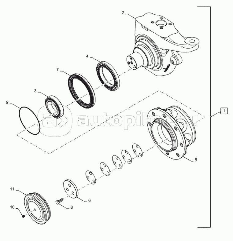25.400.AQ(03) - FRONT AXLE, KNUCKLE ASSY, RH