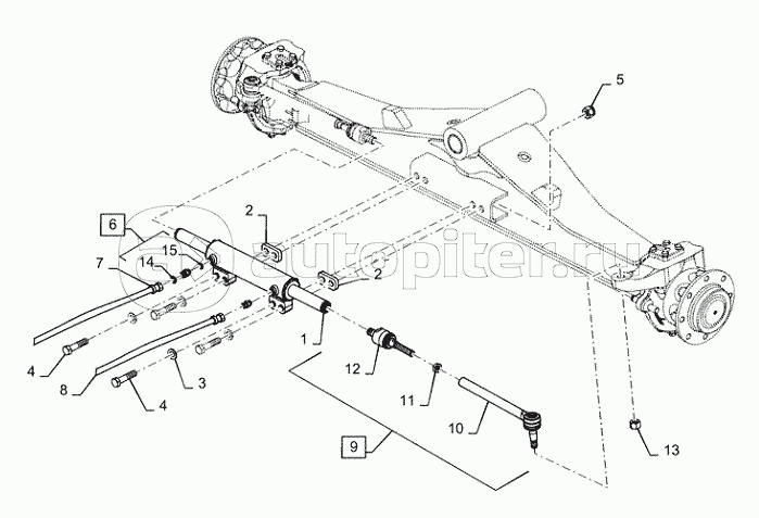 25.400.AQ(04) - STEERING CYLINDER, HOSES AND MOUNTING