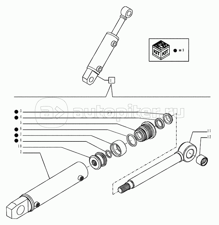 35.730.0301 LOADER BUCKET 4X16X1 CLAM CYLINDER (VAR.742469742470742473742474) C7338