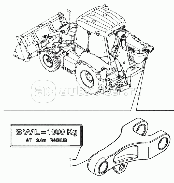 84.100.0901 OBJECT HANDLING KIT REAR LIFTING HOOK (VAR.742020742201)