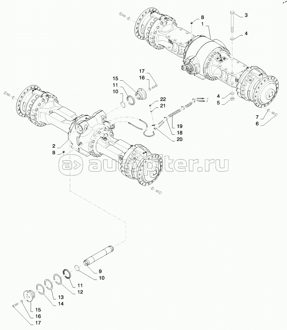 AXLE FRONT AND REAR MOUNTING - LIMITED SLIP 821 ONLY