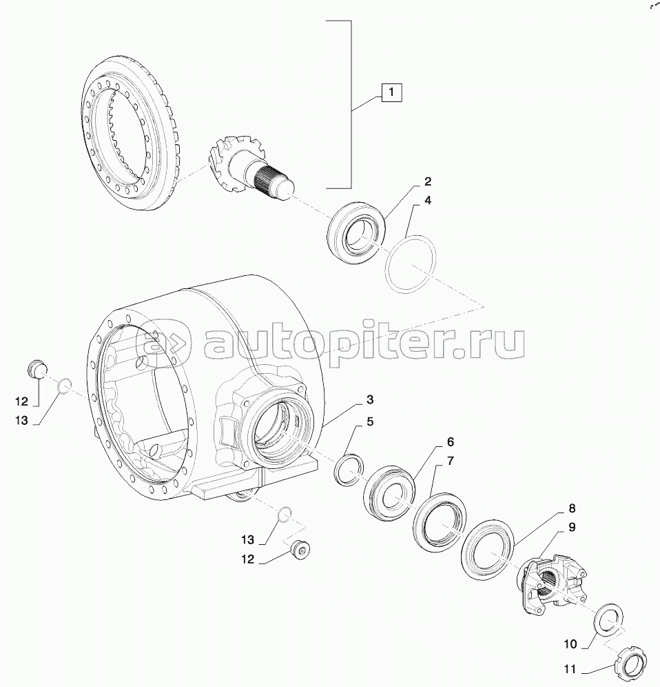 FRONT AXLE DIFFERENTIAL CARRIER 821 ONLY