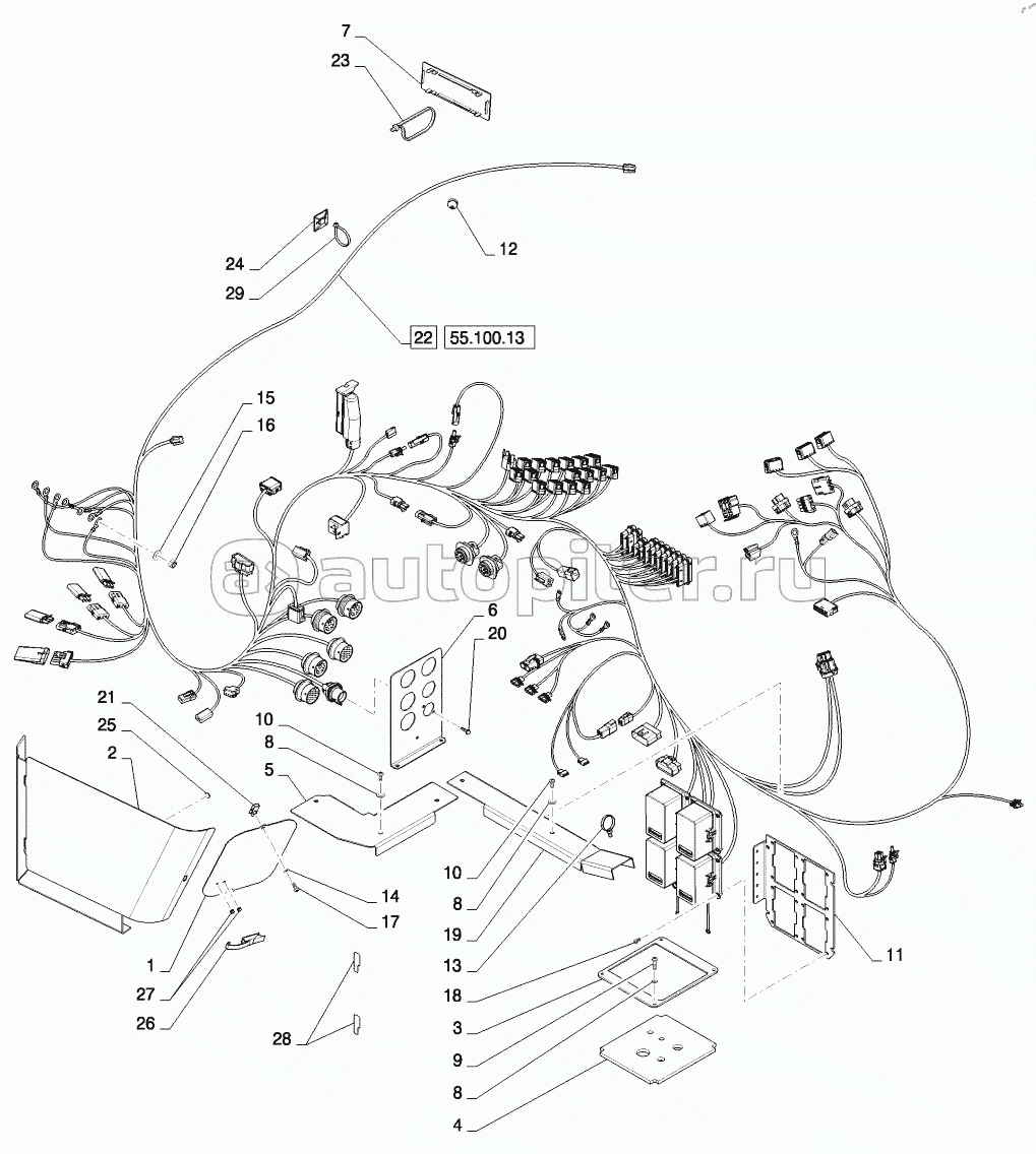 MAIN CAB HARNESS INSTALLATION COMPONENTS