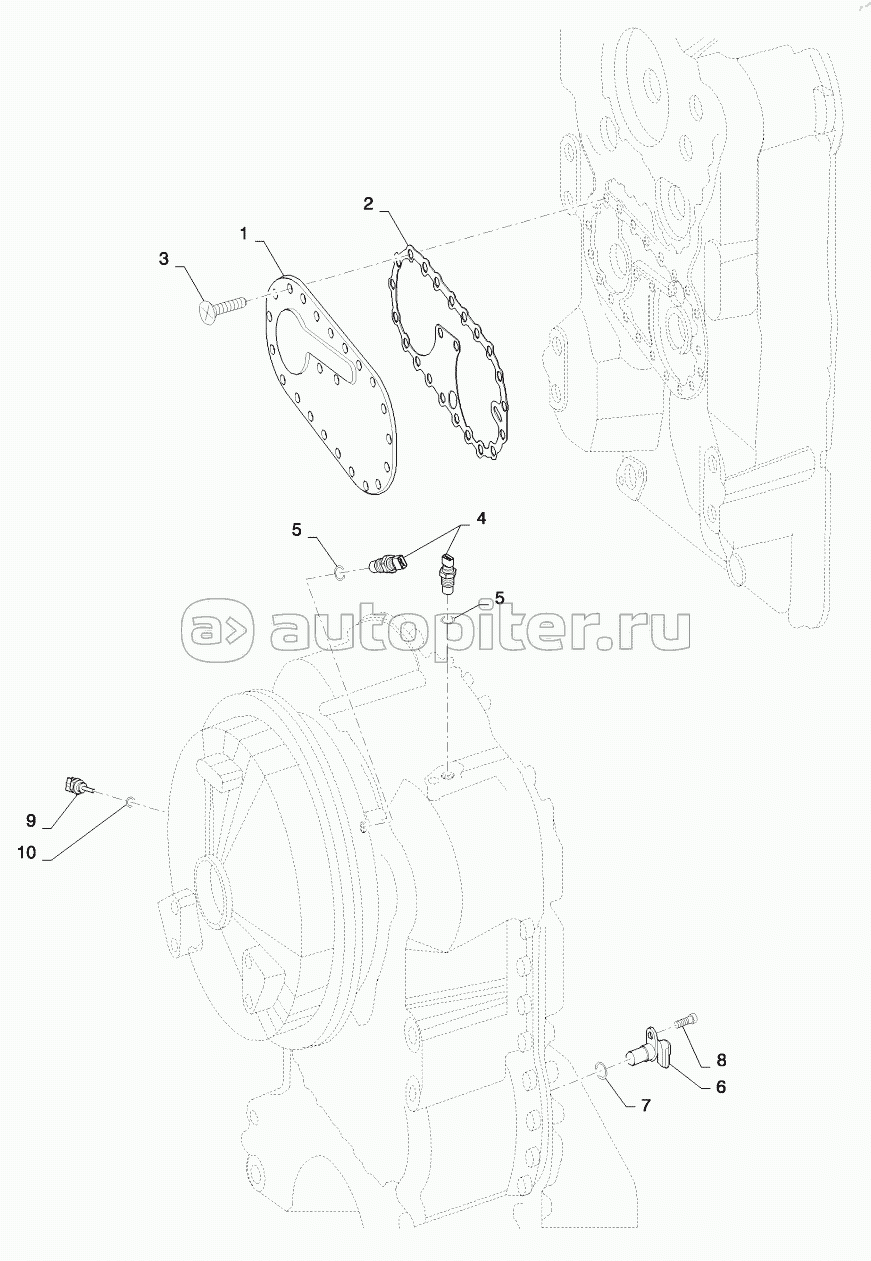 TRANSMISSION , SPEED SENSOR, TEMPERATURE SENDOR, AND PUMP COVER