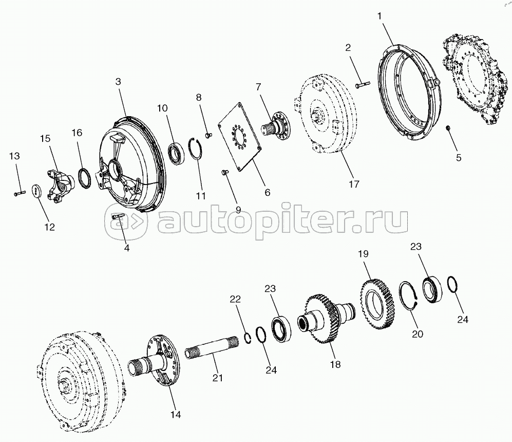 TRANSMISSION, TORQUE CONVERTER ASSEMBLY AND INPUT SHAFT