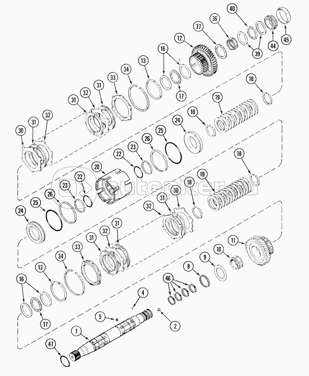 SPEED TRANSMISSION - OUTPUT SHAFT FRONT CLUTCH, TRANSMISSION BSN AJB0361241