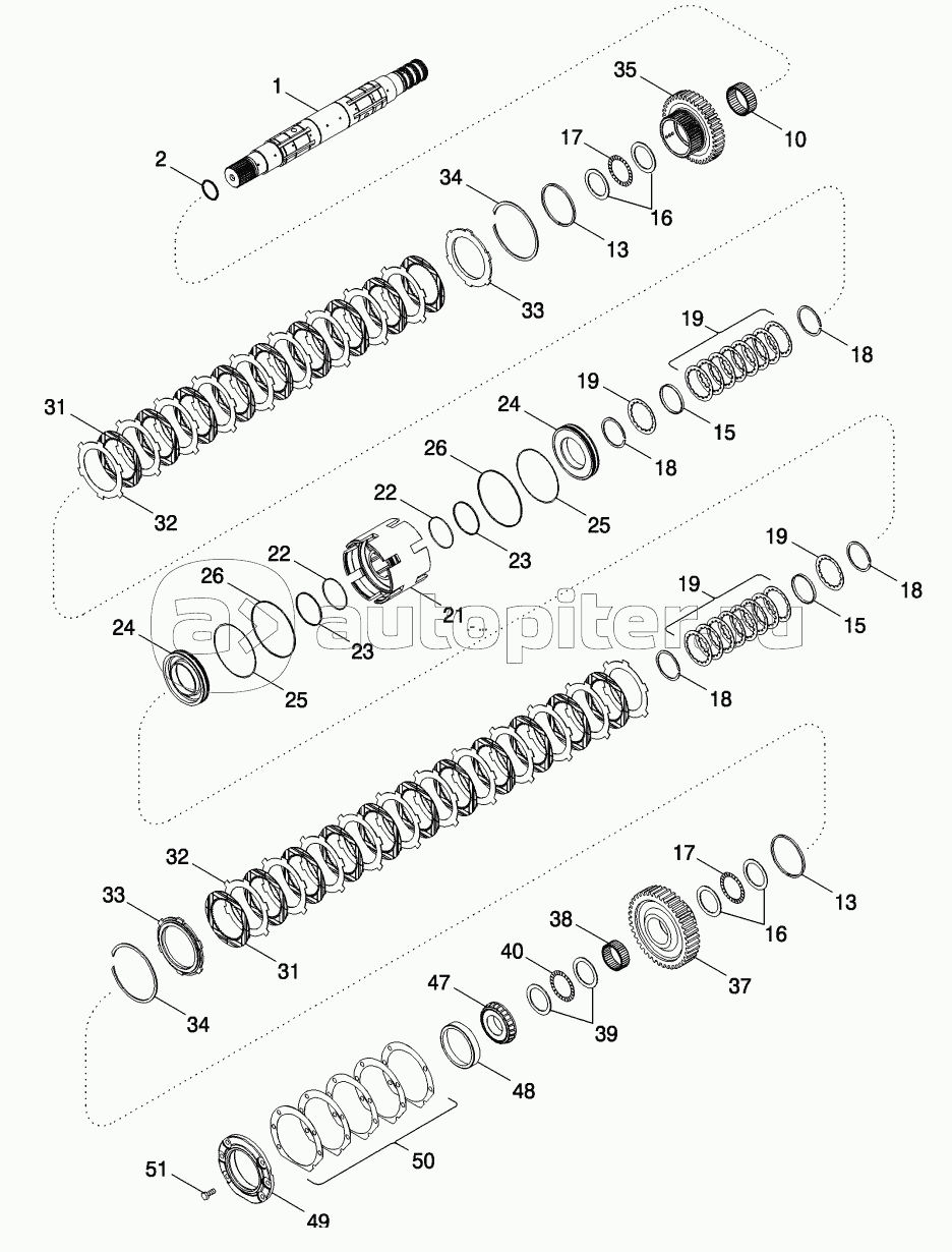 SPEED TRANSMISSION - OUTPUT SHAFT REAR CLUTCH, TRANSMISSION ASN AJB0361241