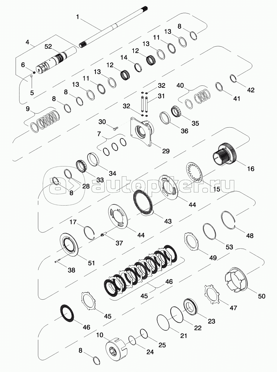 POWER TAKE OFF ASSEMBLY - INPUT SHAFT, TRANSMISSION ASN AJB0356850