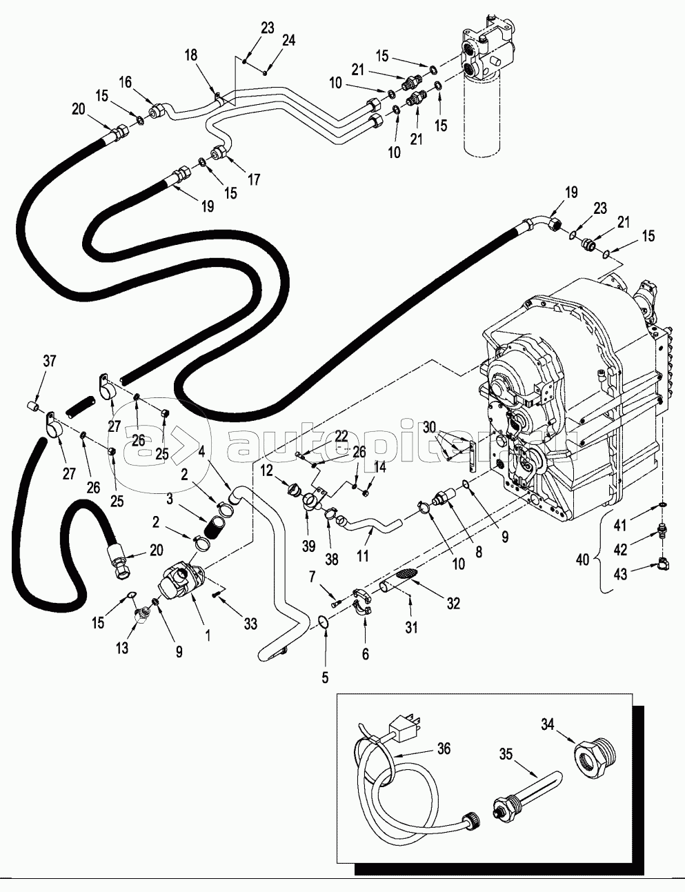 TRANSMISSION - LUBRICATION, WITH POWER SHIFT TRANSMISSION