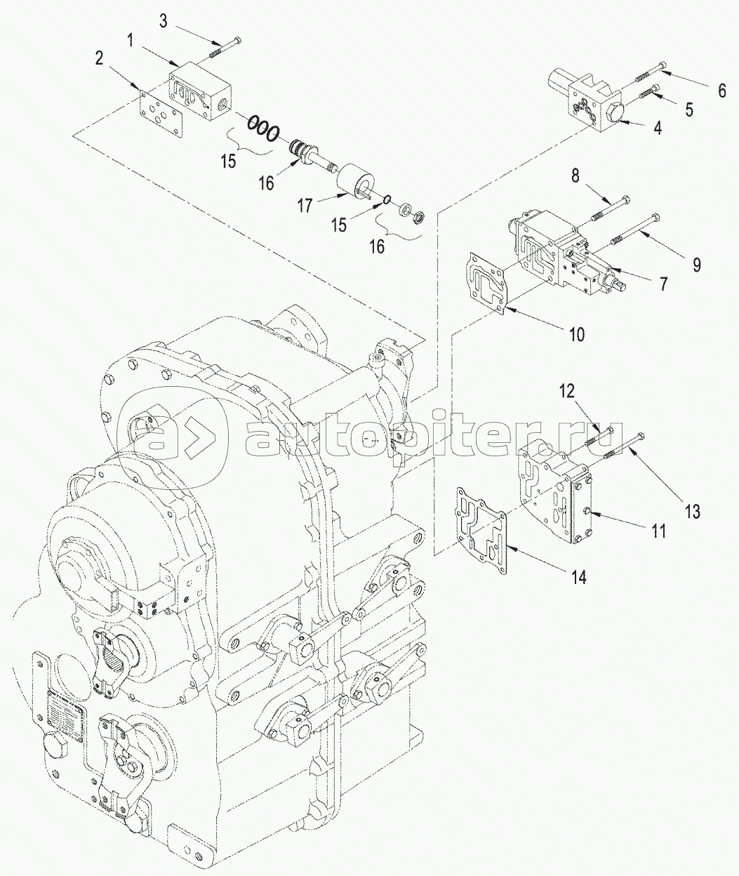 MANUAL SHIFT TRANSMISSION - VALVE ASSEMBLY MOUNTING