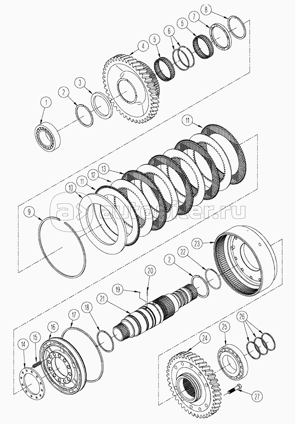 MANUAL SHIFT TRANSMISSION - SECOND SHAFT ASSEMBLY