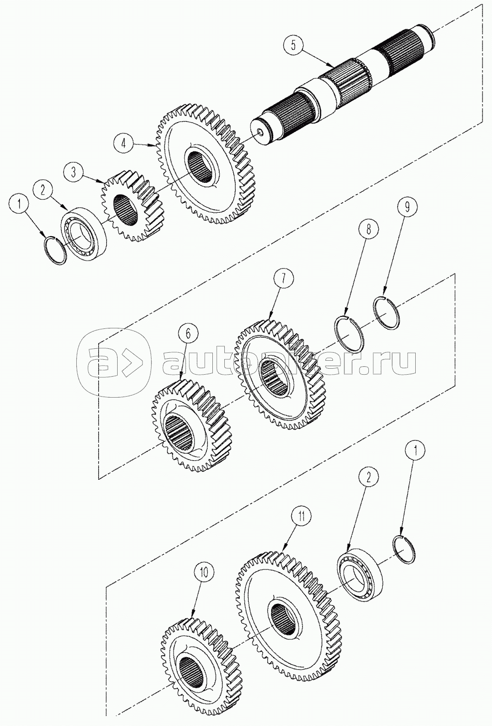 MANUAL SHIFT TRANSMISSION - FOURTH SHAFT ASSEMBLY