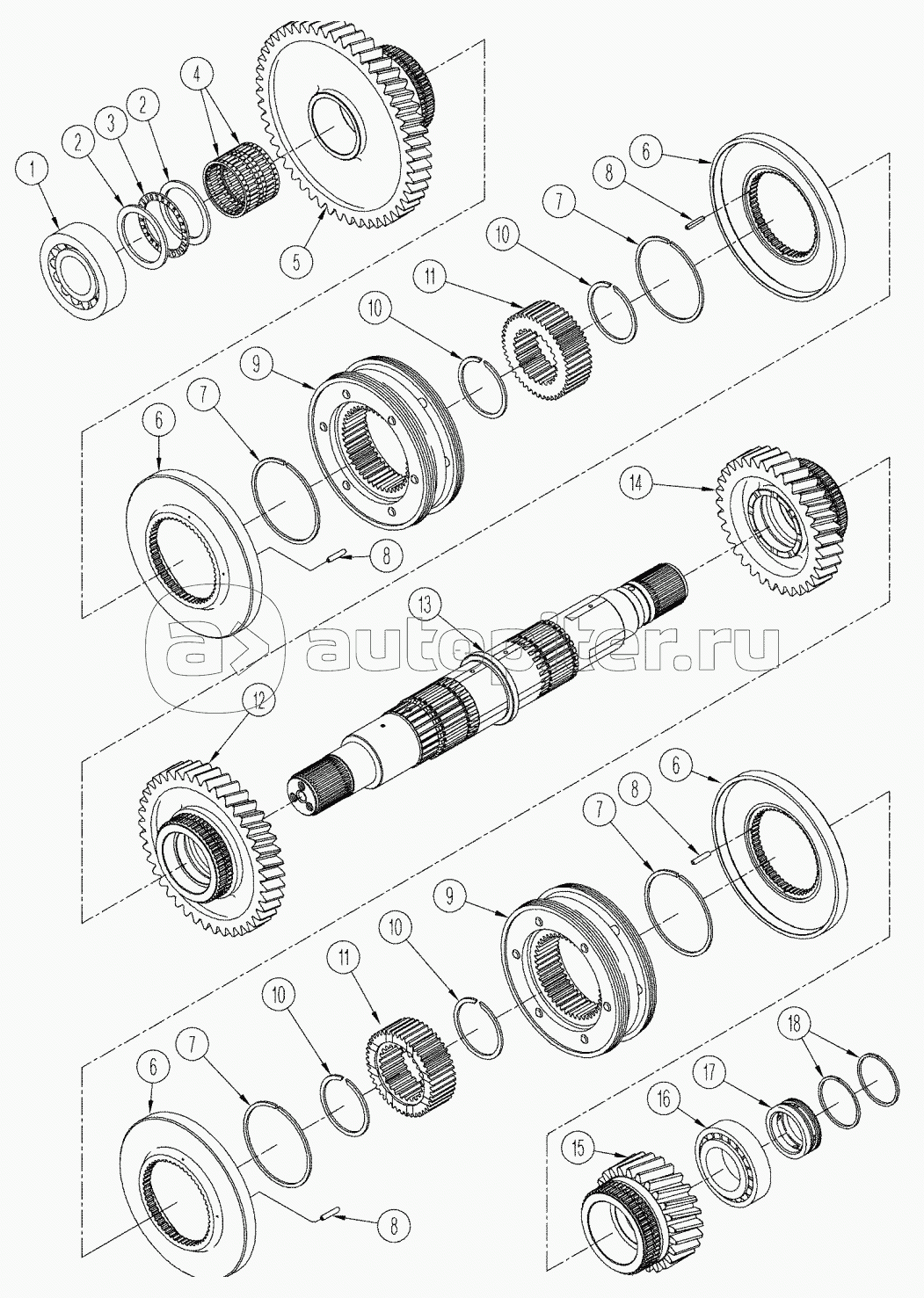 MANUAL SHIFT TRANSMISSION - FIFTH SHAFT ASSEMBLY