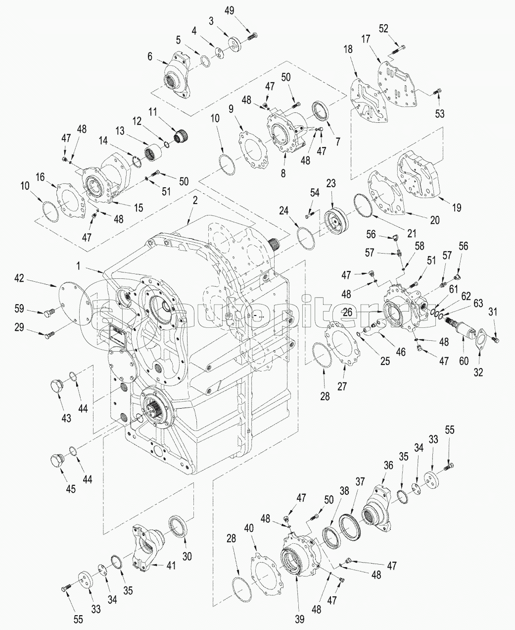 POWER SHIFT TRANSMISSION - COVERS AND YOKES