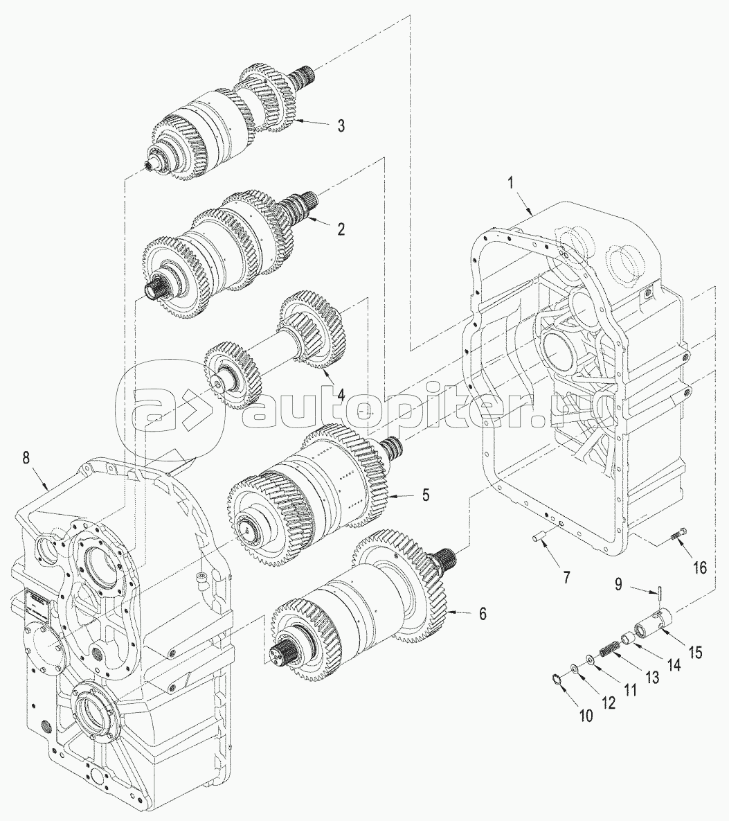 POWER SHIFT TRANSMISSION - HOUSING AND CLUTCHES