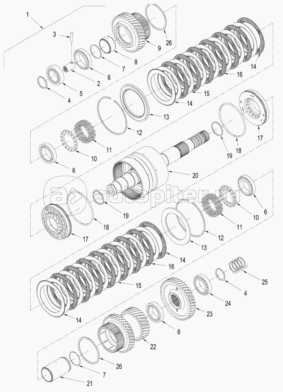 POWER SHIFT TRANSMISSION - SECOND SHAFT ASSEMBLY