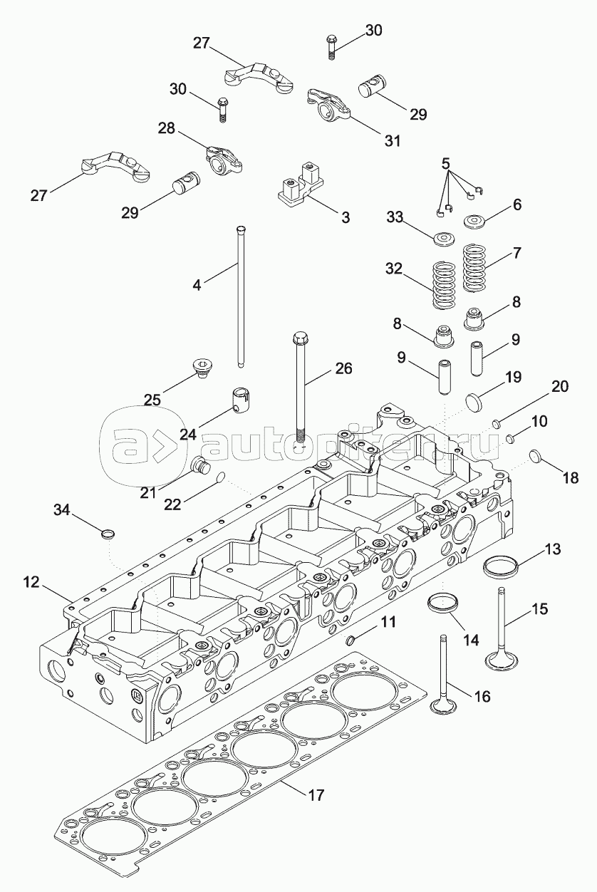 CYLINDER HEAD - VALVE MECHANISM, MAGNUM 280, 310, AND 335