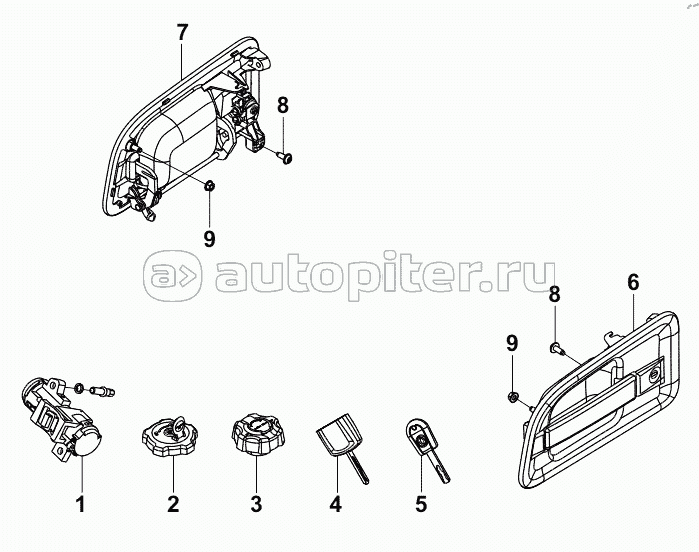 6105E-C6110 IGNITION LOCK AND DOOR LATCH SET