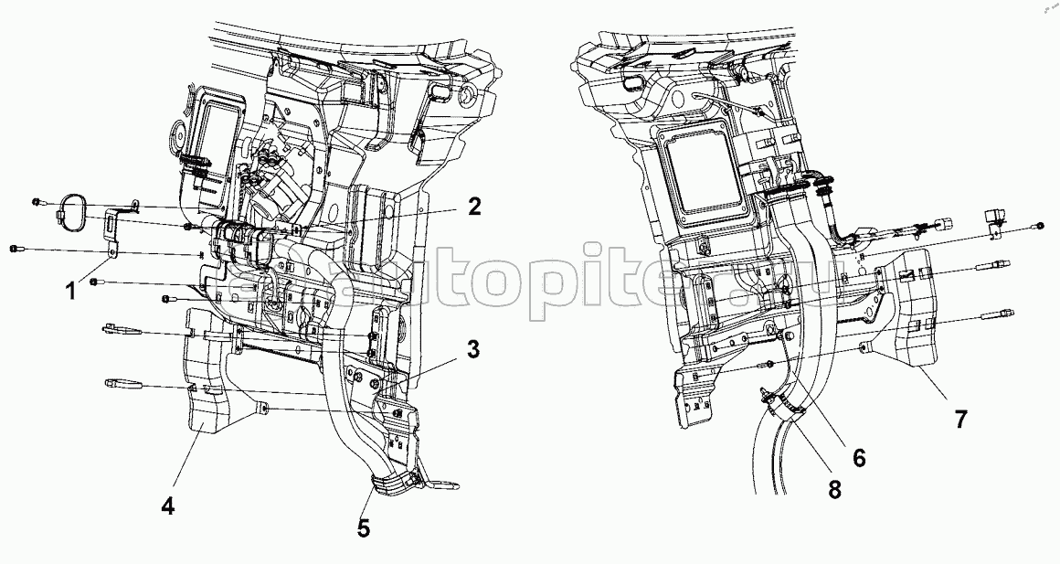T31R-CA-30 Front Wall Harness Guard Group