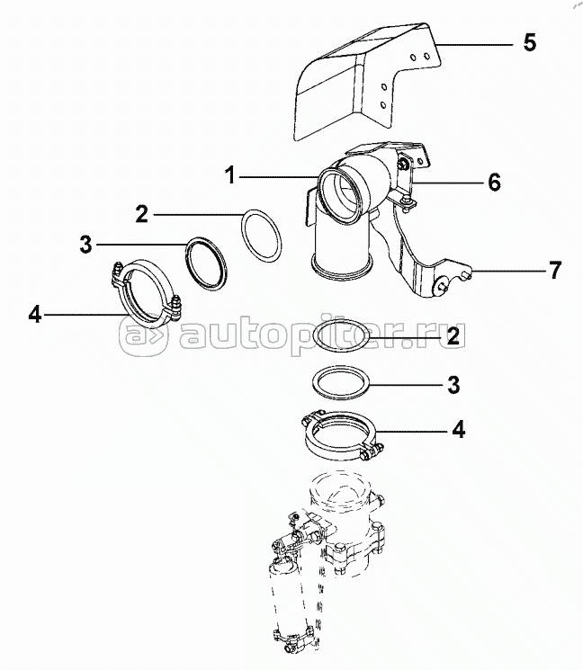 T31R-ES-23 Turbocharger Outlet Connecting Pipe Group