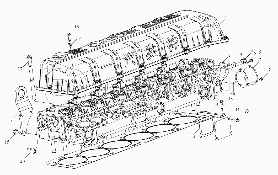 Составляющие элементы головки блока цилиндров