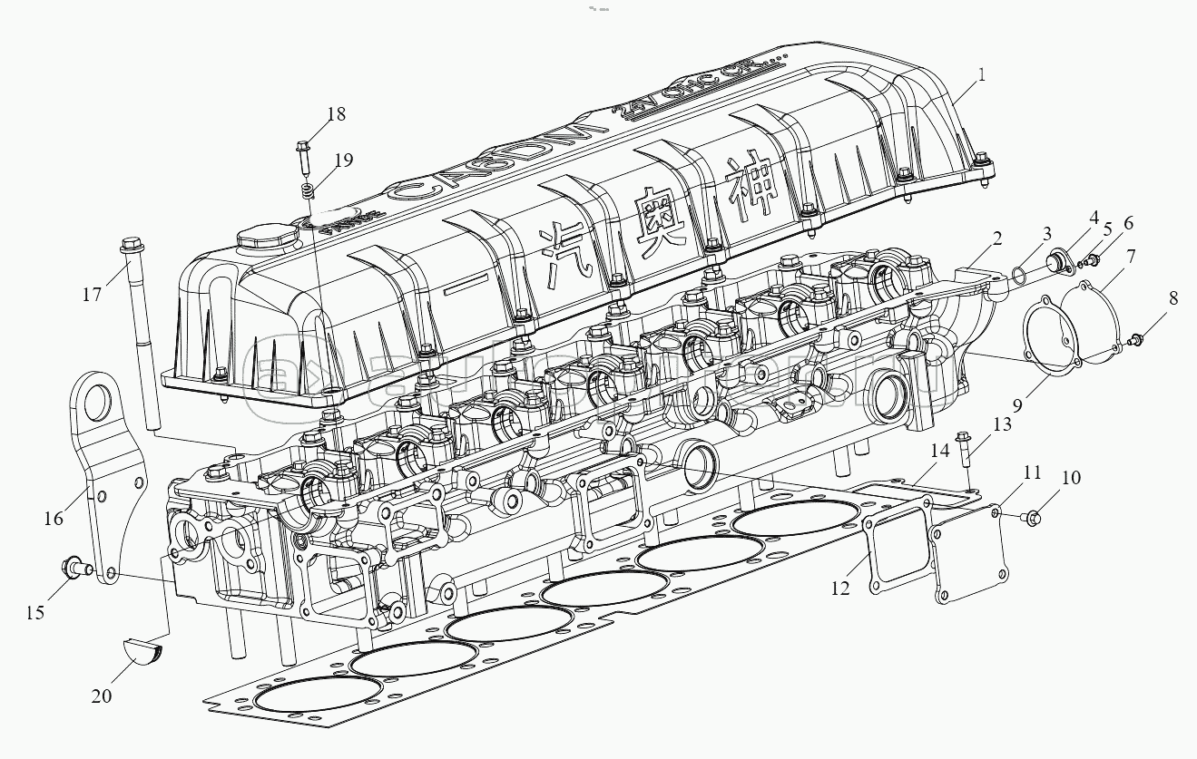 Составляющие элементы головки блока цилиндров