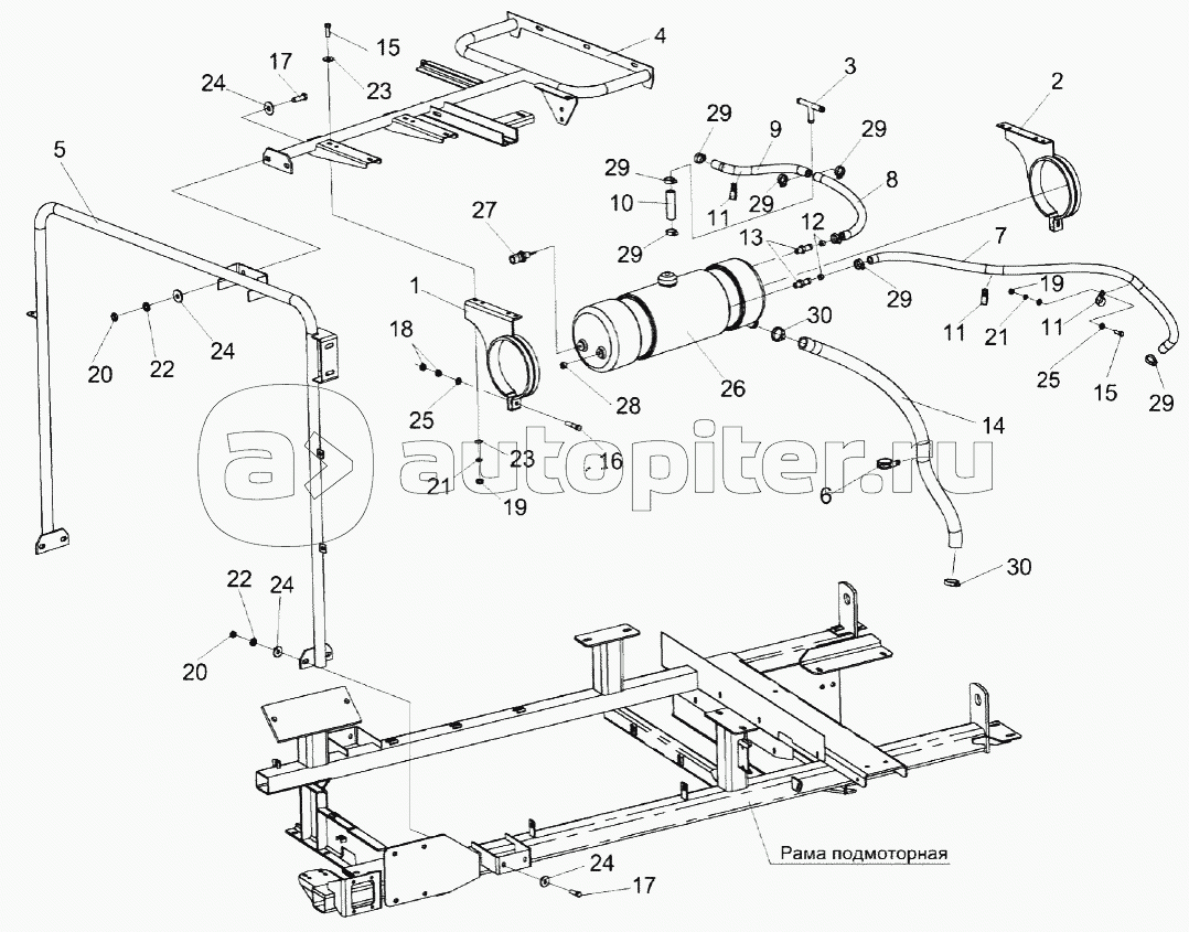Установка бачка расширительного КЗК-12-3-0106070А