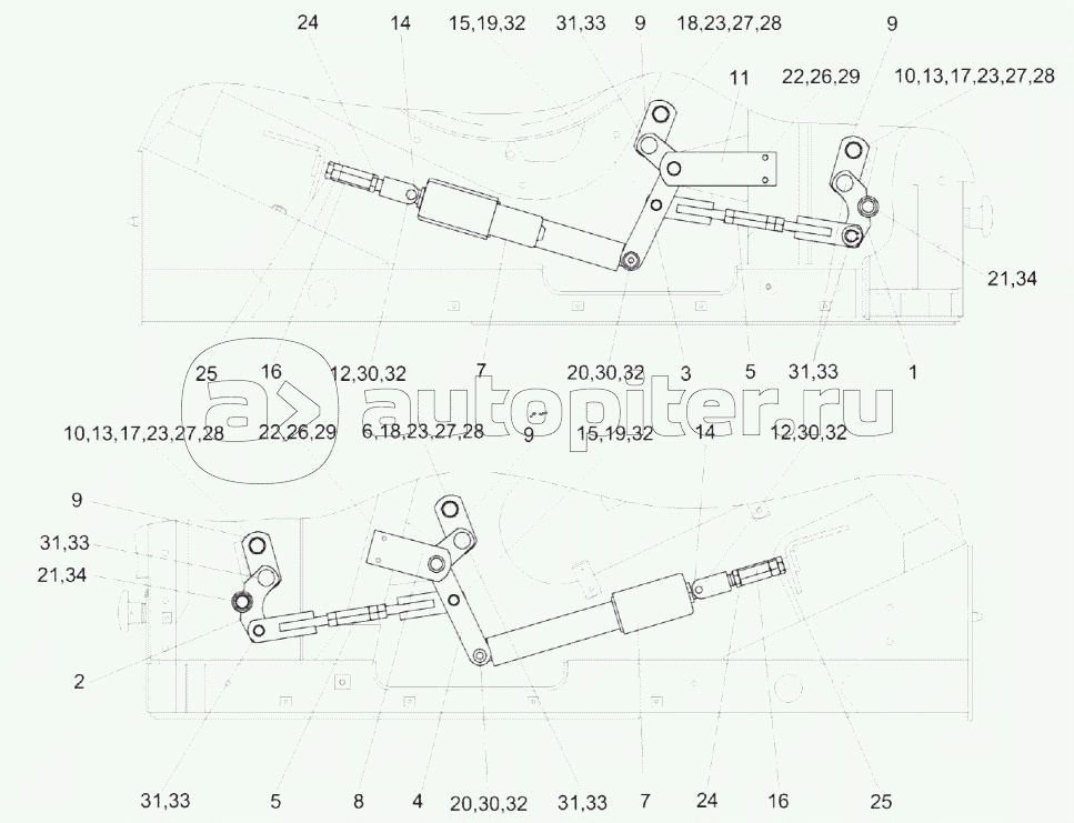 Установка механизма подъема подбарабаний КЗК-1420-0115000
