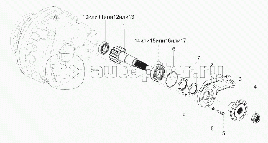 Редукторы бортовые КЗК-14-0107020-01 (изображен) и КЗК-14-0107020 (зеркальное отражение) (лист 2)