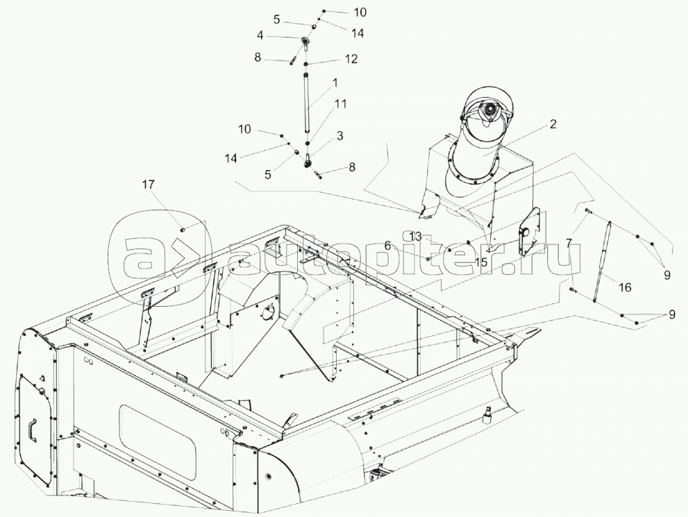 Бункер. Установка шнека загрузки КЗК-14-0216000
