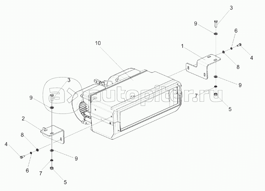 Установка блока испарительно-отопительного КЗК-1420-0113060