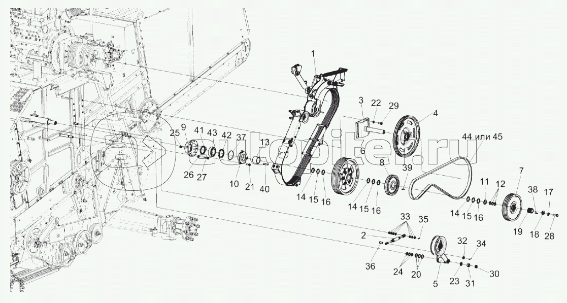Очистка. Установка привода главного контрпривода КЗК-2124-0220000