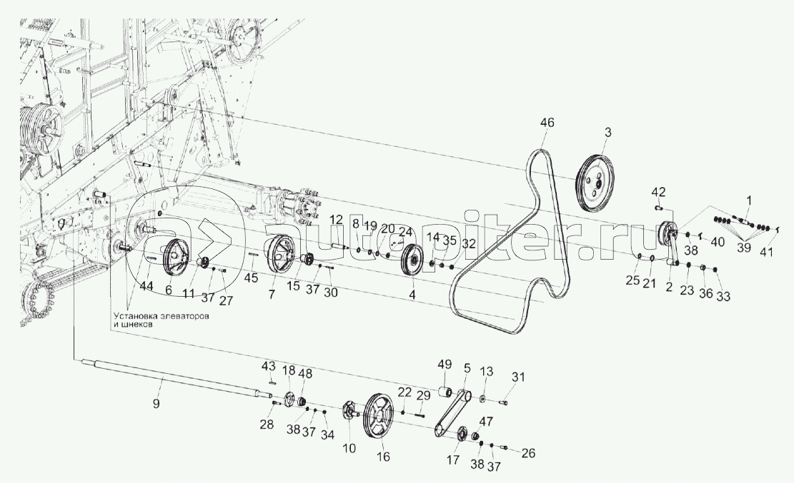 Очистка. Установка шкива обводного КЗК-14-0202190