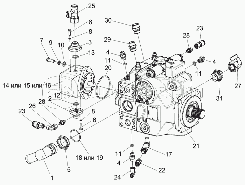 Гидронасос привода питающего аппарата КВК 0604120