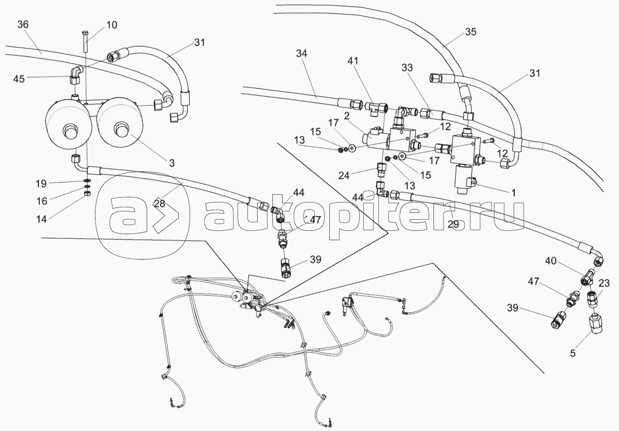 Гидросистема привода стояночного тормоза КВК 0606000Б (лист 2)