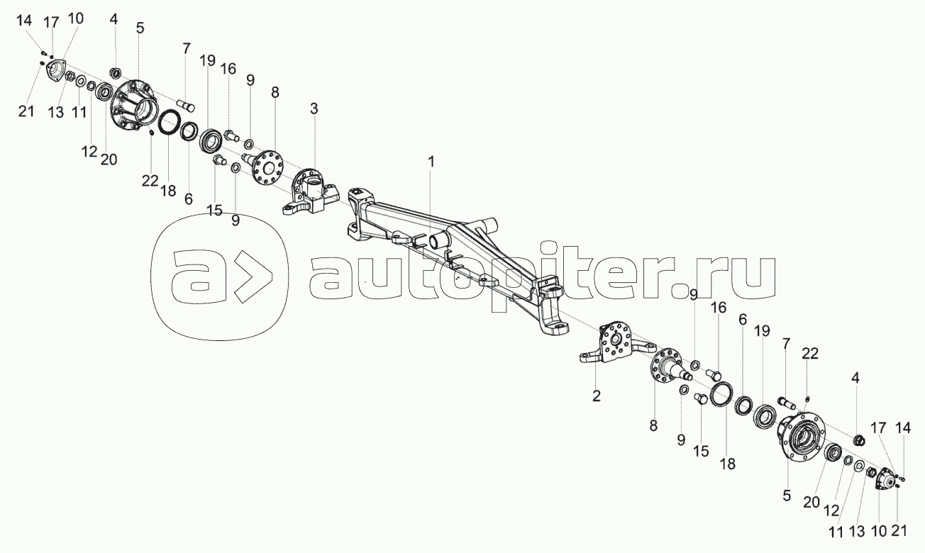 Мост управляемых колес КВК 0109300 (лист 1)